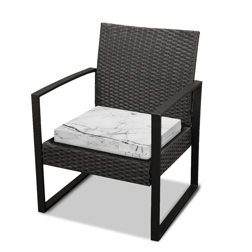 Grey Marble Stone Print Outdoor Seat Cushion Cover