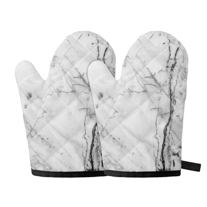 Grey Marble Stone Print Oven Mitts