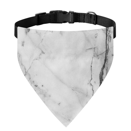 Grey Marble Stone Print Over The Collar Dog Bandana