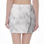 Grey Marble Stone Print Pencil Mini Skirt