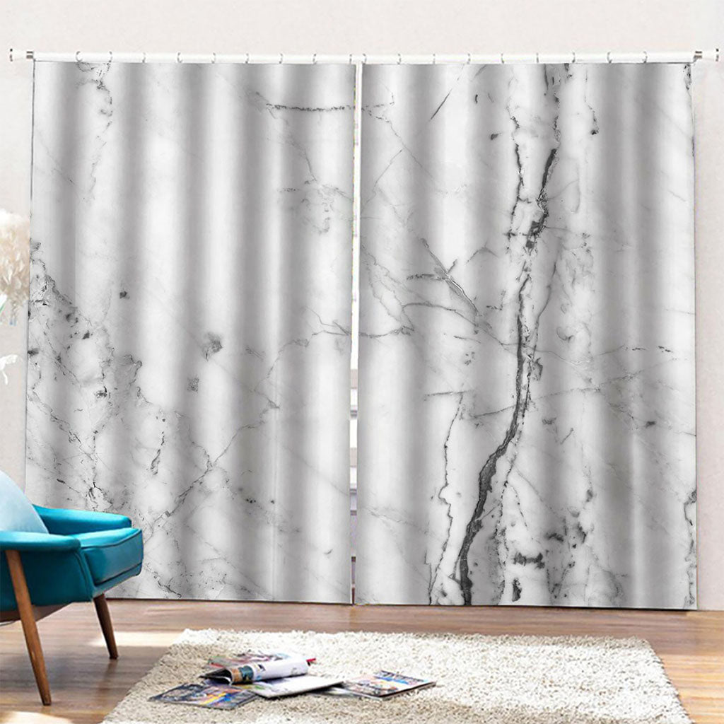 Grey Marble Stone Print Pencil Pleat Curtains