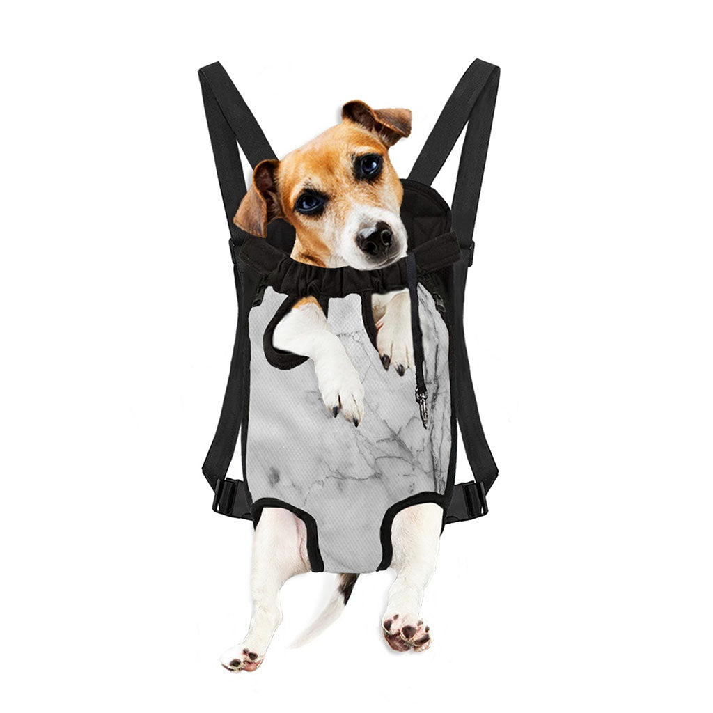 Grey Marble Stone Print Pet Carrier Backpack