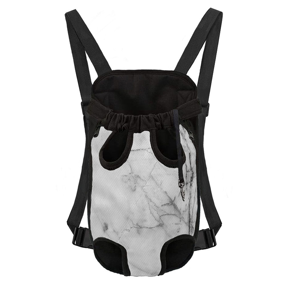 Grey Marble Stone Print Pet Carrier Backpack