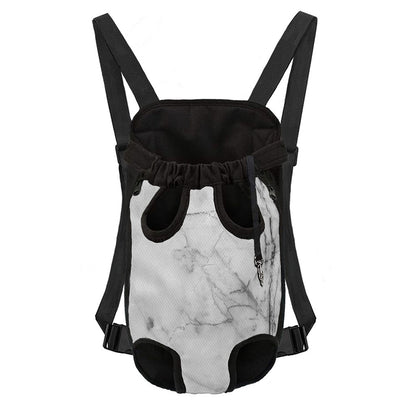 Grey Marble Stone Print Pet Carrier Backpack
