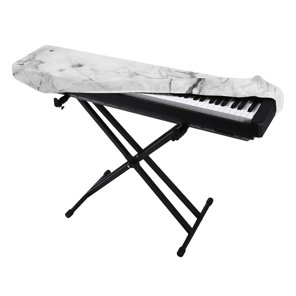 Grey Marble Stone Print Piano Keyboard Cover