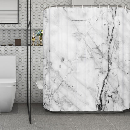 Grey Marble Stone Print Polyester Shower Curtain