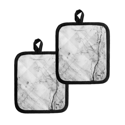 Grey Marble Stone Print Pot Holders