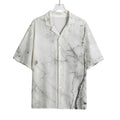 Grey Marble Stone Print Rayon Hawaiian Shirt