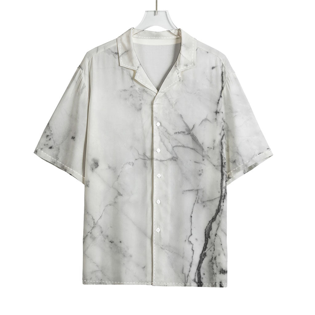 Grey Marble Stone Print Rayon Hawaiian Shirt
