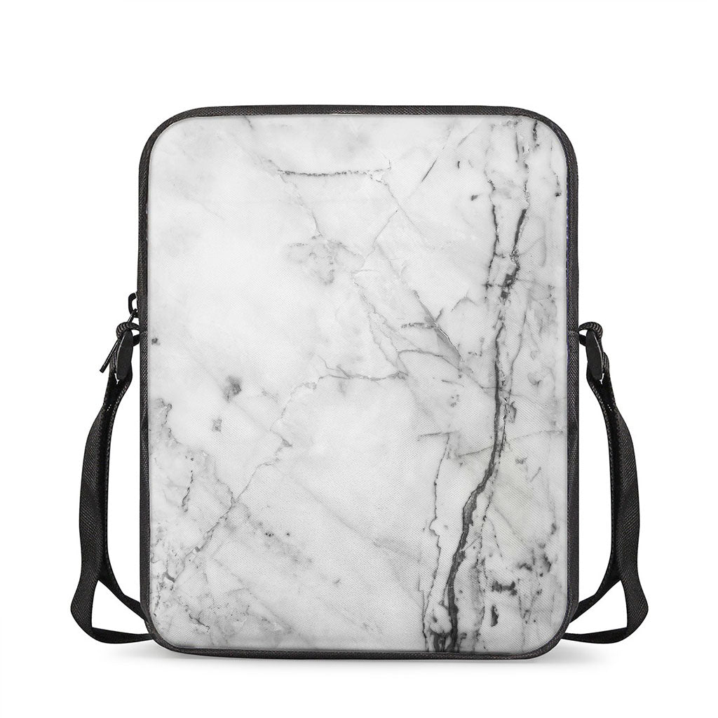 Grey Marble Stone Print Rectangular Crossbody Bag