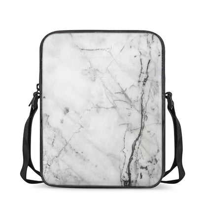 Grey Marble Stone Print Rectangular Crossbody Bag