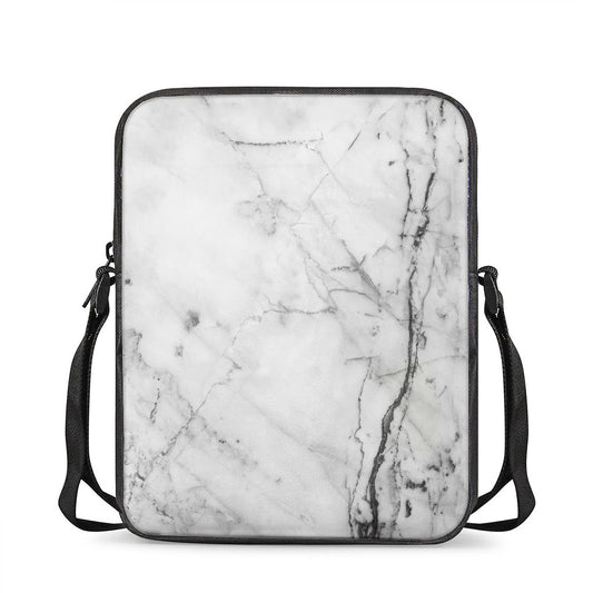 Grey Marble Stone Print Rectangular Crossbody Bag