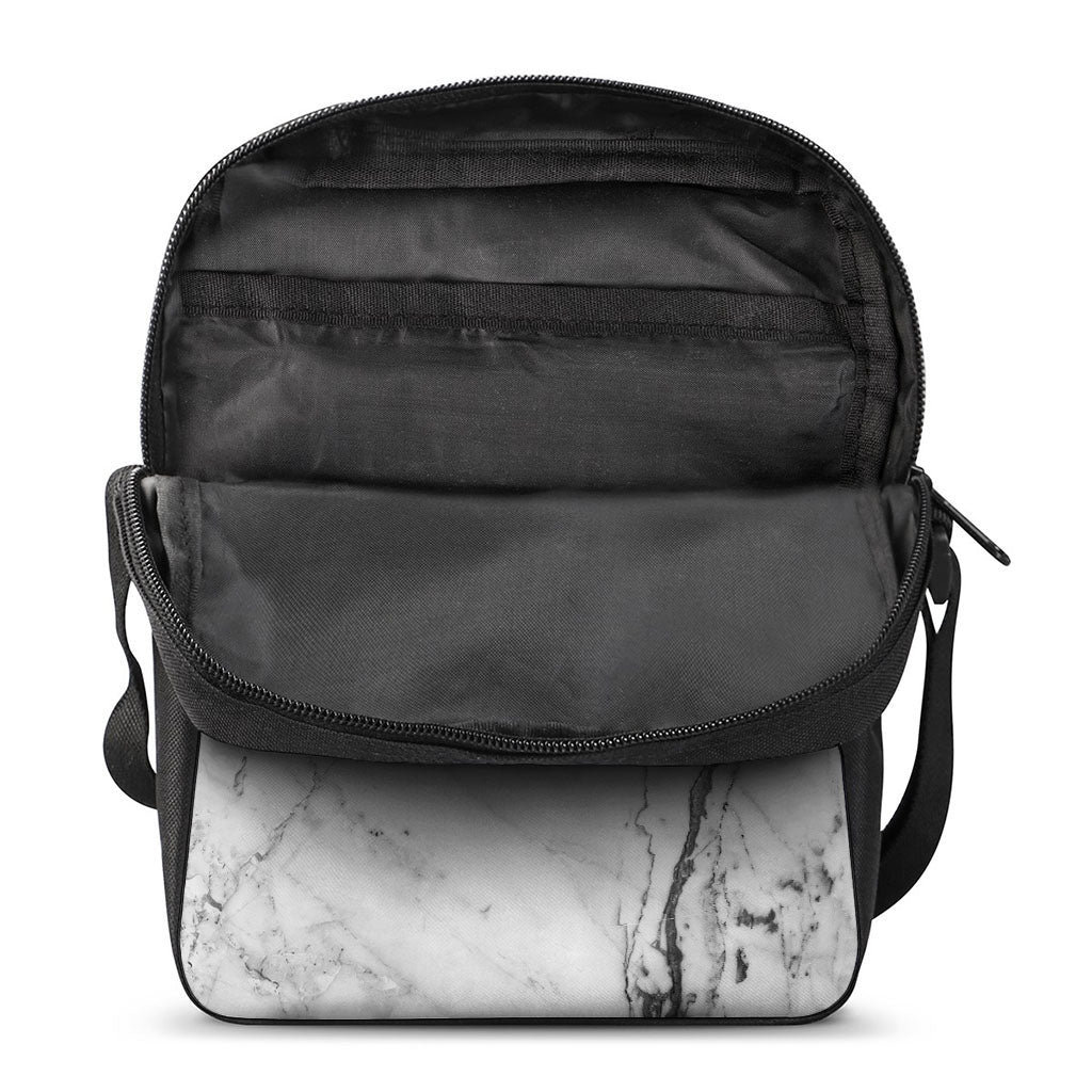 Grey Marble Stone Print Rectangular Crossbody Bag