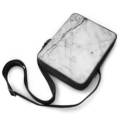 Grey Marble Stone Print Rectangular Crossbody Bag