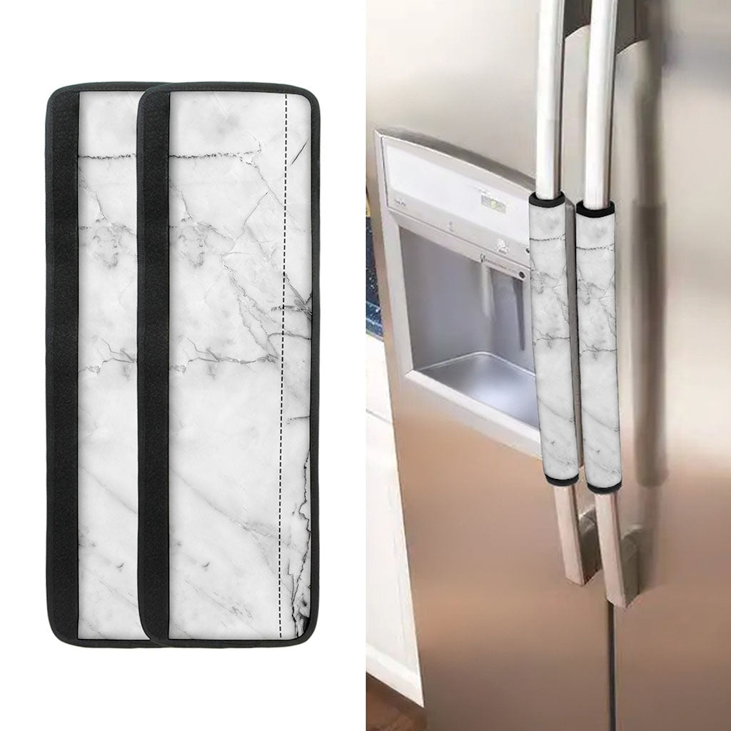 Grey Marble Stone Print Refrigerator Handle Covers