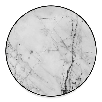 Grey Marble Stone Print Round Floor Mat