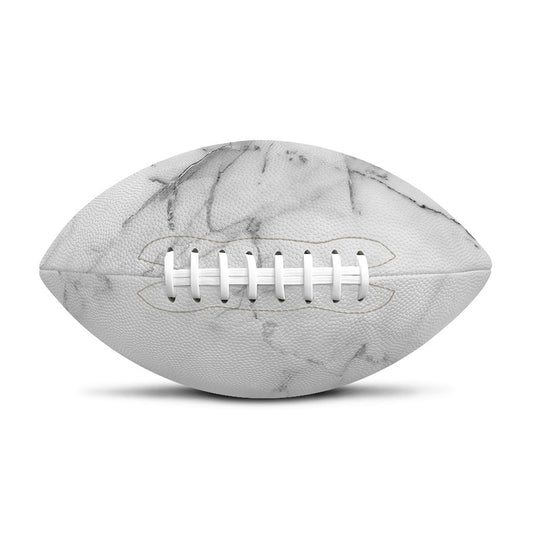 Grey Marble Stone Print Rugby Ball