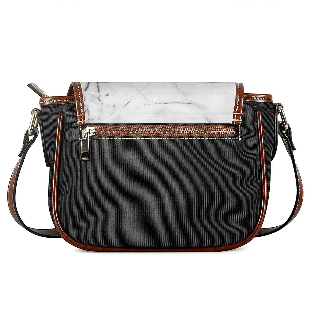 Grey Marble Stone Print Saddle Bag