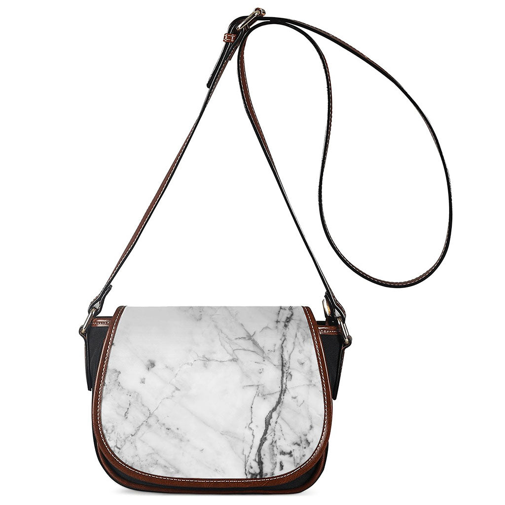 Grey Marble Stone Print Saddle Bag