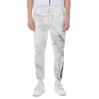 Grey Marble Stone Print Scuba Joggers