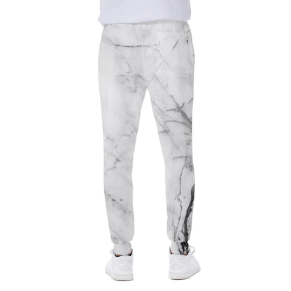 Grey Marble Stone Print Scuba Joggers