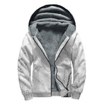 Grey Marble Stone Print Sherpa Lined Zip Up Hoodie