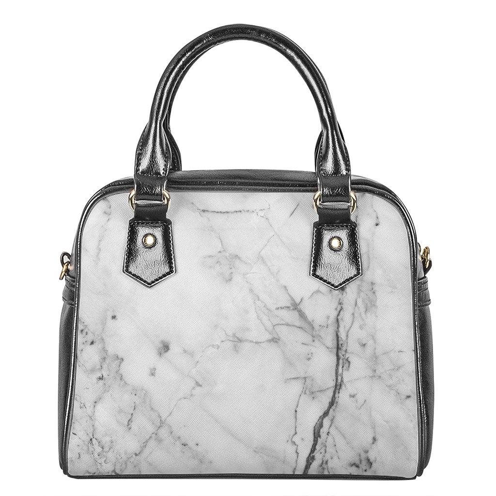 Grey Marble Stone Print Shoulder Handbag