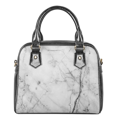 Grey Marble Stone Print Shoulder Handbag