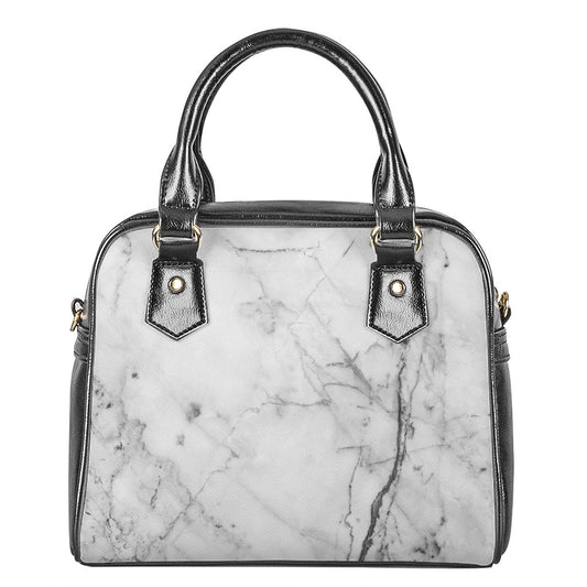 Grey Marble Stone Print Shoulder Handbag