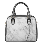 Grey Marble Stone Print Shoulder Handbag
