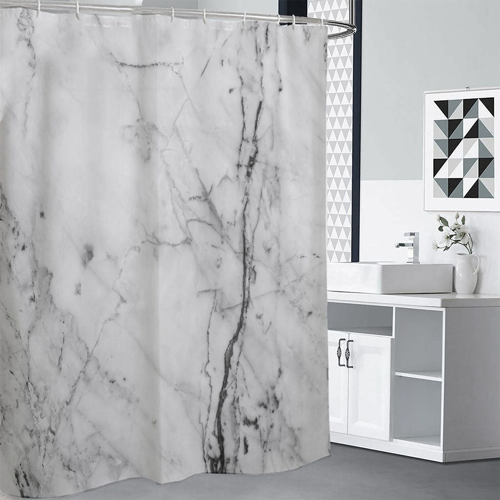 Grey Marble Stone Print Shower Curtain