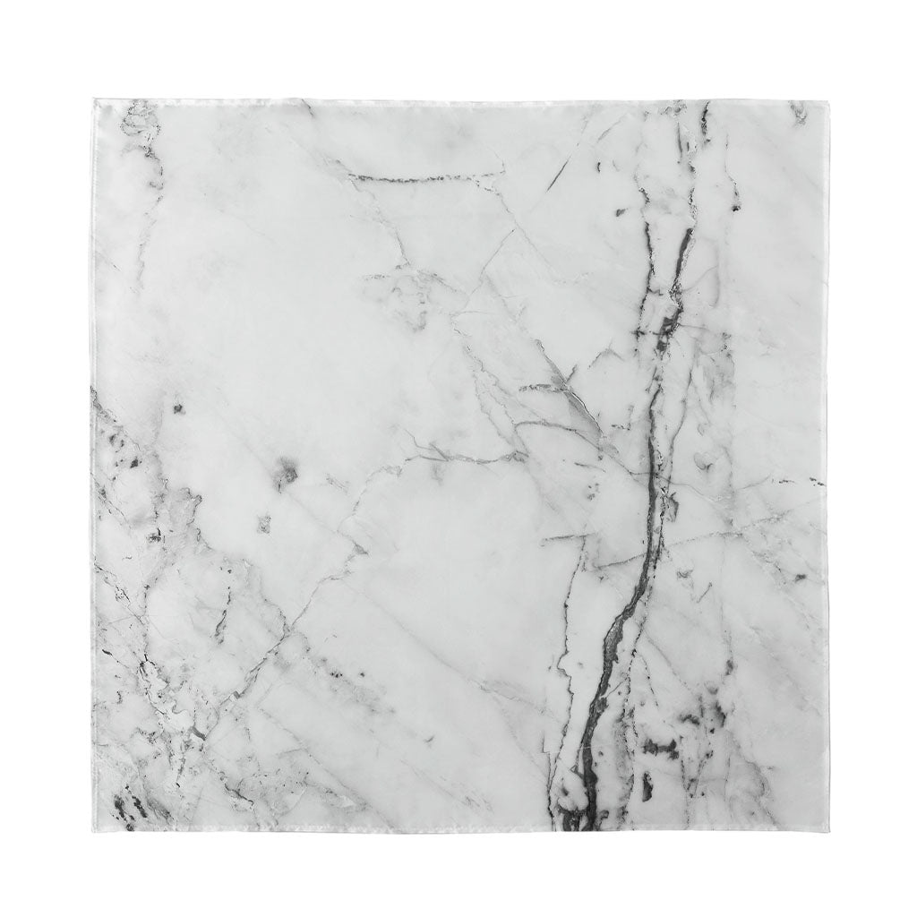 Grey Marble Stone Print Silk Bandana