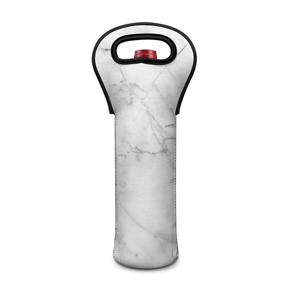 Grey Marble Stone Print Single Neoprene Wine Tote