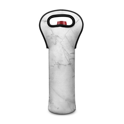 Grey Marble Stone Print Single Neoprene Wine Tote