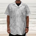 Grey Marble Stone Print Textured Short Sleeve Shirt