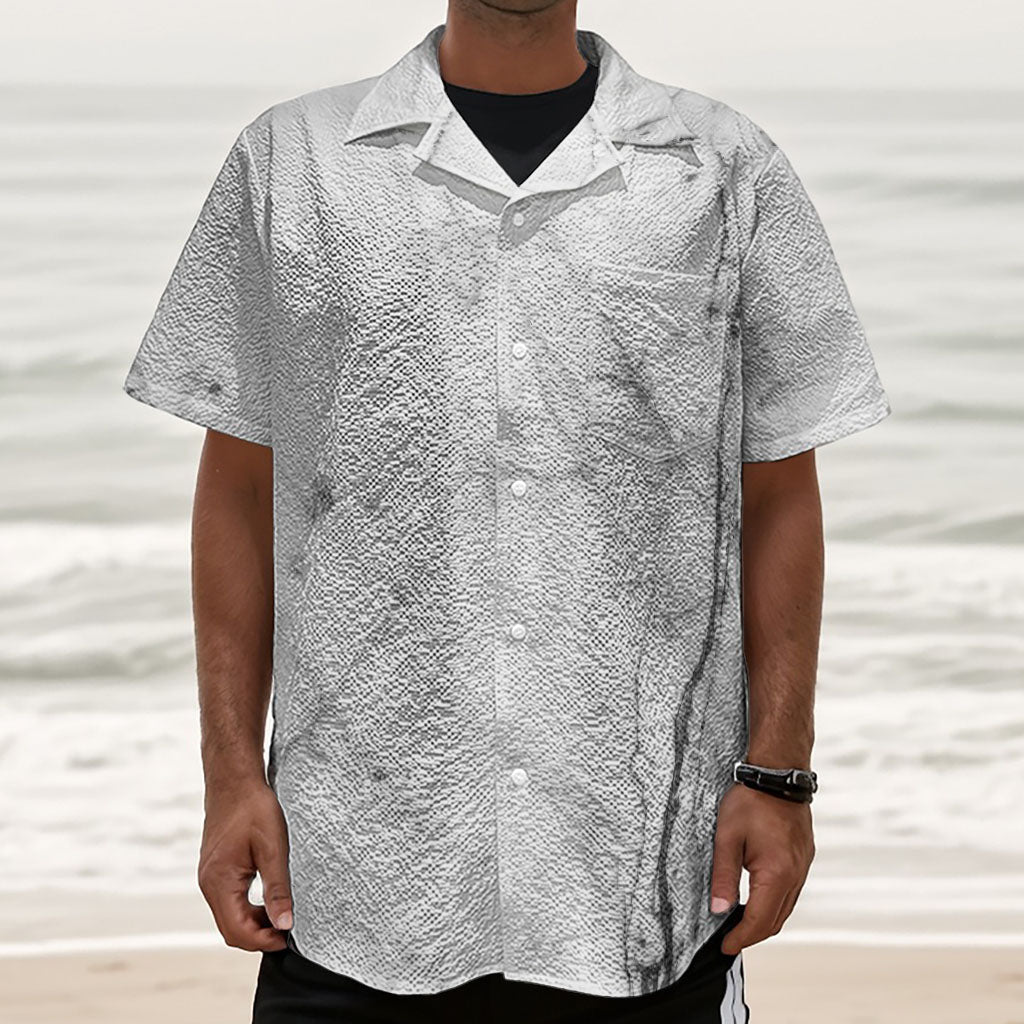 Grey Marble Stone Print Textured Short Sleeve Shirt