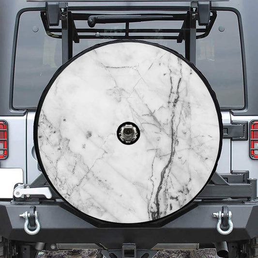 Grey Marble Stone Print Tire Cover With Camera Hole