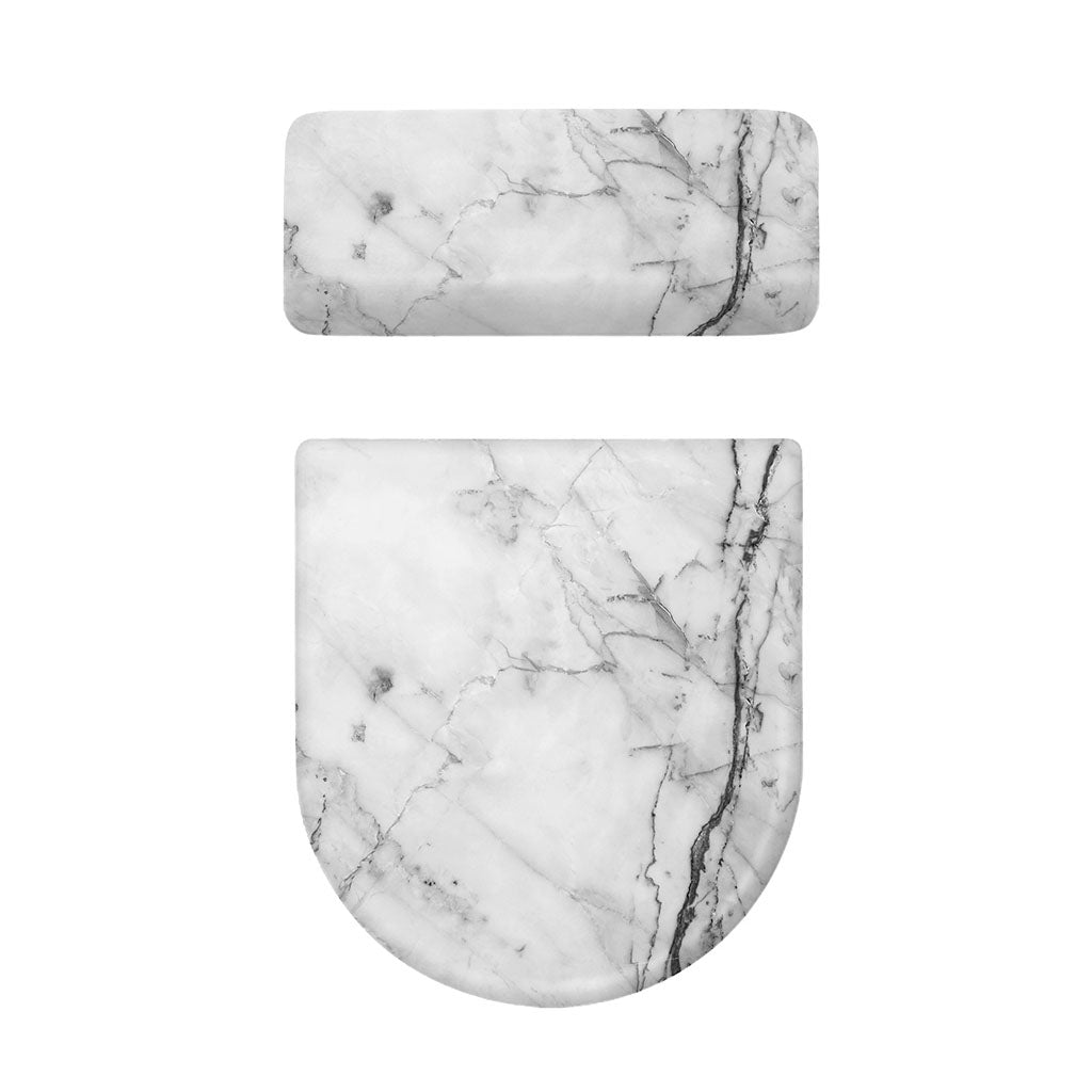 Grey Marble Stone Print Toilet Lid And Tank Cover Set