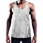 Grey Marble Stone Print Training Tank Top