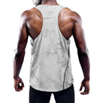 Grey Marble Stone Print Training Tank Top
