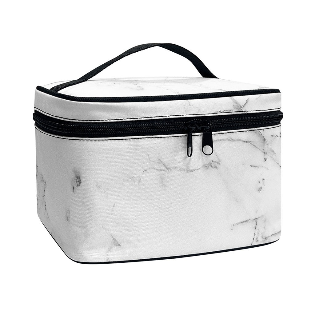 Grey Marble Stone Print Travel Makeup Bag