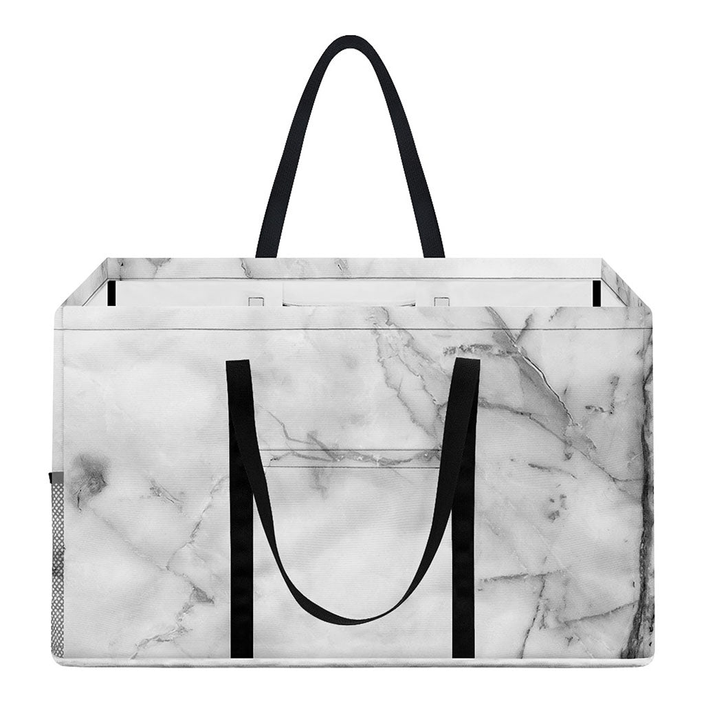 Grey Marble Stone Print Utility Tote Bag
