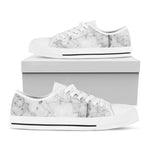 Grey Marble Stone Print White Low Top Sneakers
