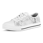 Grey Marble Stone Print White Low Top Sneakers
