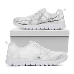 Grey Marble Stone Print White Running Shoes