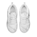 Grey Marble Stone Print White Running Shoes