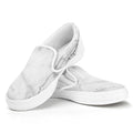 Grey Marble Stone Print White Slip On Sneakers