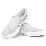 Grey Marble Stone Print White Slip On Sneakers