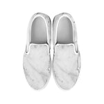 Grey Marble Stone Print White Slip On Sneakers