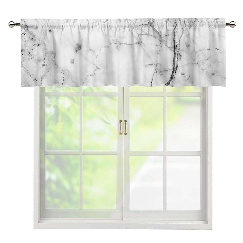 Grey Marble Stone Print Window Valance
